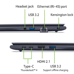 Ноутбук Acer TravelMate TMP416-74 16&quot; WUXGA IPS, Intel U5-225H, 32GB, F1TB, UMA, Win11P, синий NX.BKGEU.004