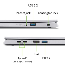 Ноутбук Acer Aspire Go AG15-21P 15.6" FHD IPS, AMD R3-7320U, 16GB, F512GB, UMA, Lin, серебристый NX.J8TEU.008