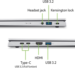 Ноутбук Acer Aspire Go AG15-32P 15.6" FHD IPS, Intel C N150, 8GB, F512GB, UMA, Lin, серебристый NX.J8XEU.003