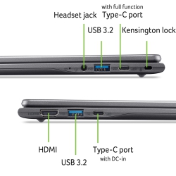 Ноутбук Acer Chromebook Plus CB514-6HT 14&quot; WUXGA IPS Touch, Intel 3-N355, 16GB, F512GB, UMA, ChromeOS, серый NX.JFGEU.002
