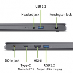 Ноутбук Acer Aspire 15 A15-51M 15.6&quot; FHD IPS, Intel i7-13620H, 16GB, F1TB, UMA, Lin, серый NX.JKVEU.005