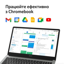 Ноутбук Acer Chromebook CB315-4H 15" FHD IPS, Intel C N4500, 4GB, F128GB, UMA, ChromeOS, серебристый NX.KB9EU.001