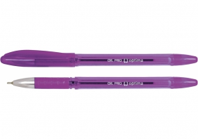 Ручка масляна OPTIMA OIL PRO 0,5 мм, пише фіолетовим O15616-12