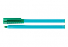 Ручка кулькова OPTIMA HYPE 0,7 mm. Корпус блакитний, пише зеленим O15689