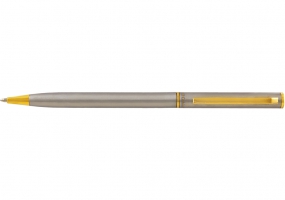 Ручка шариковая Canoe, корпус серебристый с золотистыми деталями CABINET O15964-68