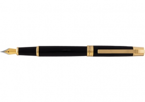 Ручка перова Toledo, чорна з золотистим CABINET O16016-15