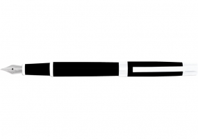 Ручка перова Toledo, чорна з сріблястим CABINET O16016-45