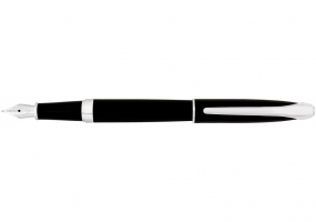 Ручка перова Geneva, чорна з сріблястим CABINET O16017-45