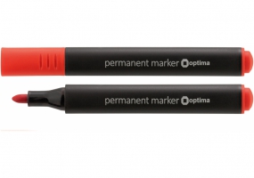 Маркер перманентний трикутний OPTIMA 2 мм, червоний O16117