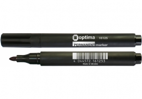 Маркер перманентный OPTIMA 2-3 мм, черный O16125