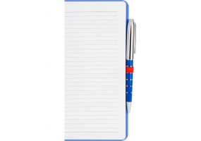 Деловая записная книжка NEBRASKA, А5, Мягкая обложка, резинка, белый блок линия, синий OPTIMA O20124-02