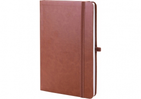 Деловая записная книжка NEBRASKA, А5, Мягкая обложка, резинка, белый блок линия, коричневый OPTIMA O20124-07