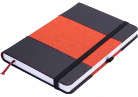 Деловая записная книжка COMBI-10, А5, твердая обложка, резинка, белый блок линия OPTIMA O20125-10