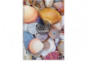 Блокнот А4, 80 арк., «Малюнки природи» Shells, клітинка, спіраль OPTIMA O20330-04