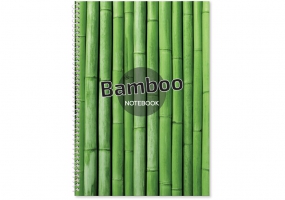 Блокнот А4, 80 л., «Рисунки природы» Bamboo, клетка, спираль OPTIMA O20330-06