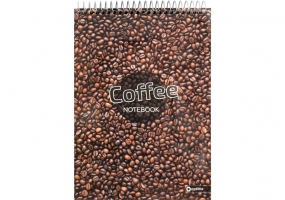 Блокнот А5, 80 арк., «Малюнки природи» Coffee, клітинка, спіраль OPTIMA O20332-01