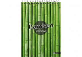 Блокнот А5, 80 л., «рисунки природы» Bamboo, клетка, спираль OPTIMA O20332-06