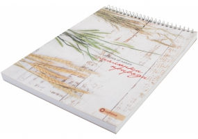 Блокнот "Малюнки природи: Пшениця", А5, обкл. картон, верх. спіраль, 80 арк., кліт. OPTIMA O20332-30