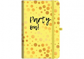 Деловая записная книжка (Блокнот) "party_on" с резинкой 136х207мм, полноцветная обложка, блок-шитье на OPTIMA O20812-32