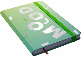 Деловая записная книжка MOOD, А5, твердая обложка бумага, резинка, белый блок линия OPTIMA O20812-44