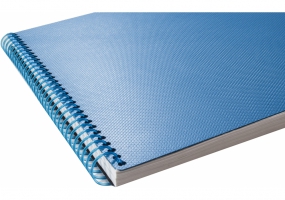 Блокнот "Splash" з ручкою на гумці, з кольоровою наліпкою,175х206мм, пластикова обклад, блакитний OPTIMA O20840-11