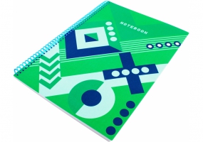 Блокнот "Knitting: Green", A4 (200х285), пластиковая обложка, ПВХ спираль, 80 л., клетка OPTIMA O20846-21