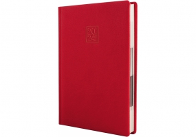 Дневник датированный, ARMONIA, красный, кремовый блок, А5 OPTIMA O25229-03