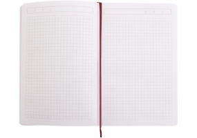 Деловая записная книжка SQUARE, А5, твердая обложка, резинка, белый блок клеточка, черный OPTIMA O27100-01