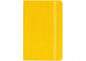 Деловая записная книжка SQUARE, А5, твердая обложка, резинка, белый блок клеточка, желтый OPTIMA O27100-05