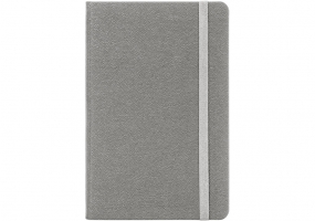 Деловая записная книжка NAMIB, А5, твердая обложка, резинка, белый блок клеточка, серый OPTIMA O27101-10