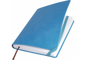Діловий записник VIVELLA, А5, м’яка обкладинка, гумка, білий блок лінія, блакитний OPTIMA O27104-11