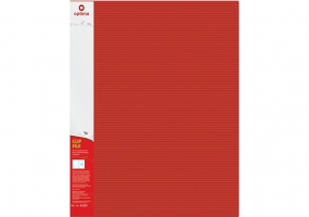 Папка-скоросшиватель А4 с пружинным механизмом Optima CLIP A, фактура "ПОЛОСА", красная O31253-03