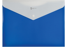 Папка-конверт А4 непрозрачная на кнопке Optima, 180 мкм, фактура "ПОЛОСА", синяя O31315-02