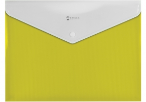 Папка-конверт А4 непрозрачная на кнопке Optima, 180 мкм, фактура "ПОЛОСА", желтая O31315-05