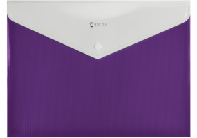 Папка-конверт А4 непрозрачная на кнопке Optima, 180 мкм, фактура "ПОЛОСА", фиолетовая O31315-12