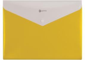 Папка-конверт А4 непрозрачная на кнопке Optima, 2 отделения, 180 мкм, фактура "Вышиванка", желтая O35206-05