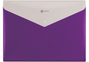 Папка-конверт А4 непрозрачная на кнопке Optima, 2 отделения, 180 мкм, фактура "Вышиванка", фиолетовая O35206-12