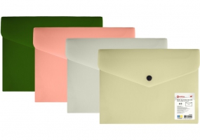 Папка-конверт на кнопці, непрозора, А5, OPTIMA, 180 мкм, фактура "СМУГА", асорті O35262