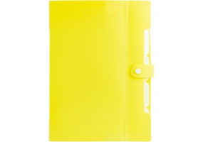 Папка на 6 отделений на кнопке с расширением A4, светло-лимонная OPTIMA O35522
