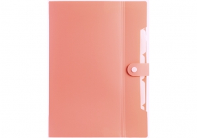 Папка на 6 відділень на кнопці з розширенням A4, рожева OPTIMA O35523
