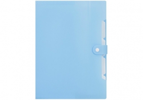 Папка на 6 отделений на кнопке расширениям A4, голубая OPTIMA O35524