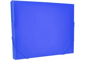 Папка-бокс пластиковая А4 на резинках, 30 мм, синяя OPTIMA O35616-02