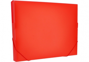 Папка-бокс пластиковая А4 на резинках, 30 мм, красная OPTIMA O35616-03