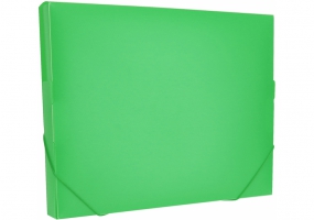 Папка-бокс пластикова А4 на гумках, 30 мм, зелена OPTIMA O35616-04