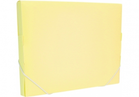 Папка-бокс пластиковая А4 на резинках, 30 мм, пастельная желтая OPTIMA O35616-85