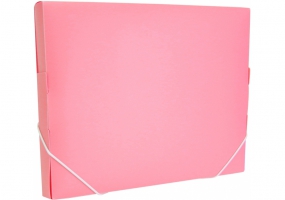 Папка-бокс пластиковая А4 на резинках, 30 мм, пастельная розовая OPTIMA O35616-89