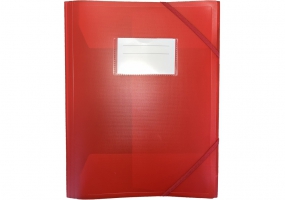 Папка пластиковая А4 на резинках, с карманом, красная OPTIMA O35699-03