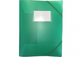 Папка пластиковая А4 на резинках, с карманом, зеленая OPTIMA O35699-04