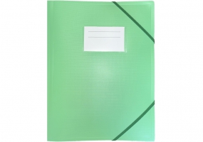 Папка пластиковая А4 на резинках, с карманом, пастельная зеленая OPTIMA O35699-84