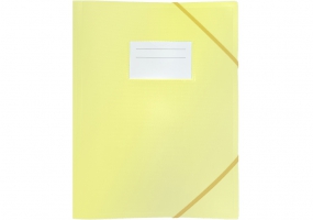 Папка пластиковая А4 на резинках, с карманом, пастельная желтая OPTIMA O35699-85